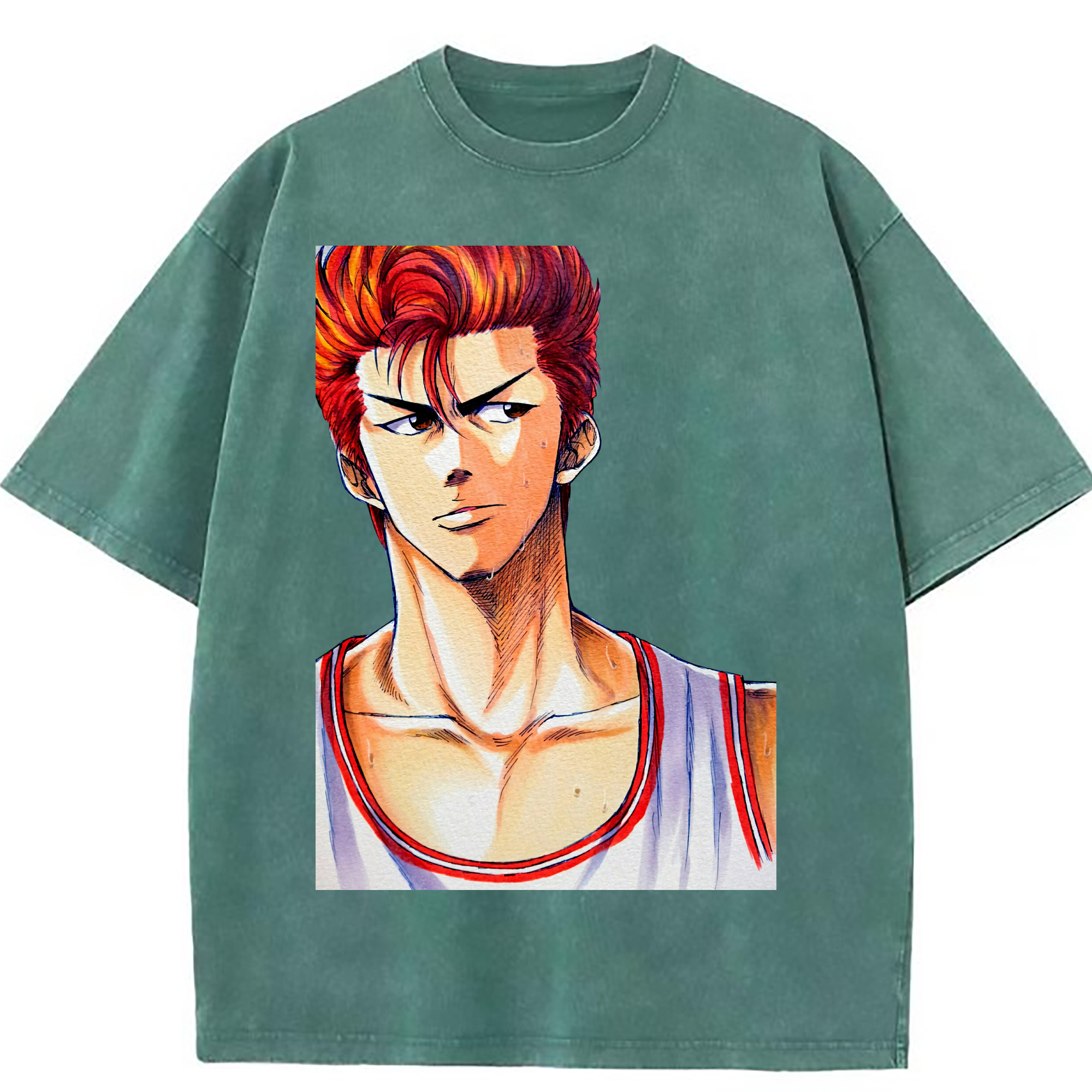 （画像用） SLAM DUNK／スラムダンク 綿100% ヴィンテージ風 半袖Tシャツ（フロントプリント）